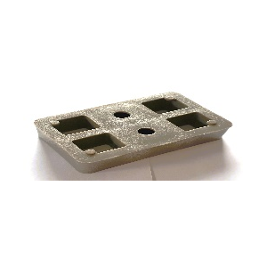 Unterlegplatte Gitter mit Schraubloch 80x50x20mm