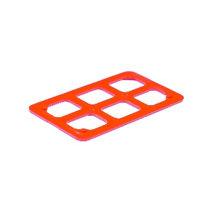 Unterlegplatte INO Gitter 80x50x3mm belastbar bis 6t 500 Stück im Karton Rot