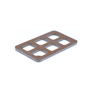 Unterlegplatte INO Gitter 80x50x7mm belastbar bis 6t 500 Stück im Karton Braun