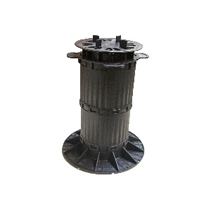 Plattenlager PRO für Balken mit Verstärkungsrohr im Innenbereich, Stellbereich 270-370mm, Auflage Boden D=205mm, Auflage Balken D=130mm