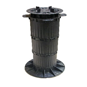 Plattenlager PRO für Steinplatten mit Verstärkungsrohr im Innenbereich, Stellbereich 370-470mm, Auflage Boden D=205mm, Auflage Platten D=130mm