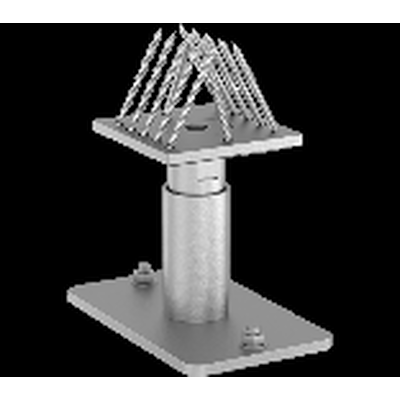 GH Pfostenträger Typ P 150 S-fix auf Beton, Auflage 100x100mm Höhenverstellbar 300 - 450mm