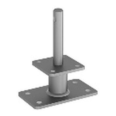 GH Pfostenträger Typ D auf Beton, Dorn 24x120mm Rohr 48,3 x 200mm