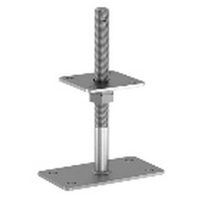 GH Pfostenträger Typ D auf Beton, Höhenverstellbar M22 x 250 -350mm Auflage 80x80x6mm