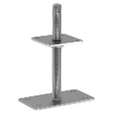 GH Pfostenträger Typ D auf Beton Vollgewinde, Höhenverstellbar M30 x 330mm Auflage 120 x 120 x 8mm