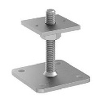 GH Pfostenträger Typ PB auf Beton Vollgewinde, M16 x 100mm Auflage 70x70mm Grundplatte 100x100x6mm